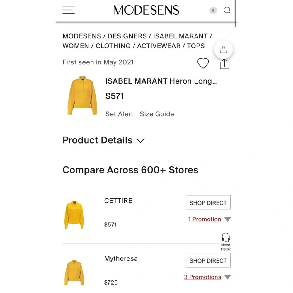 ISABEL MARANT • Yellow Heron Polo Neck Wool-Blend Long Sleeve Sweater, 4 - Picture 15 of 16